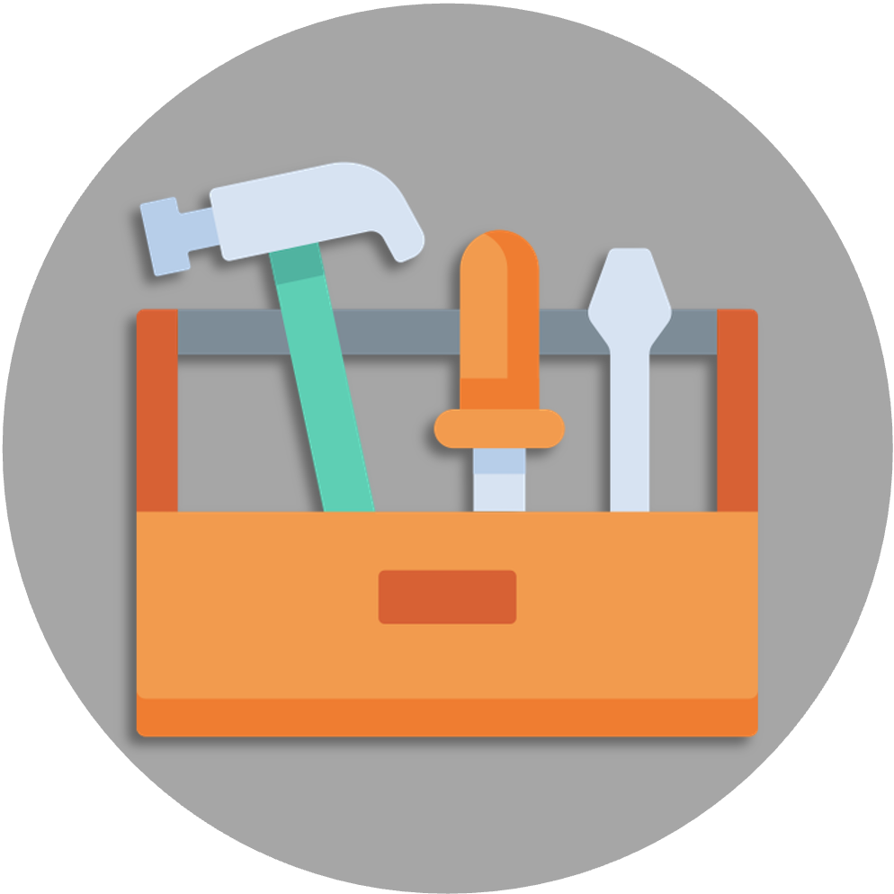 toolbox icon (toolbox with hammer and screwdrivers)